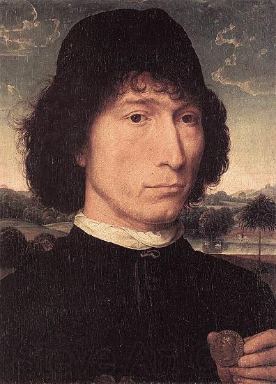 Hans Memling Portrait of a Man with a Roman Coin Germany oil painting art